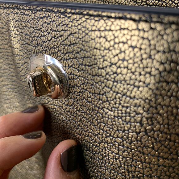 Coach Gold Metallic Turnlock Tote - Picture 10 of 16